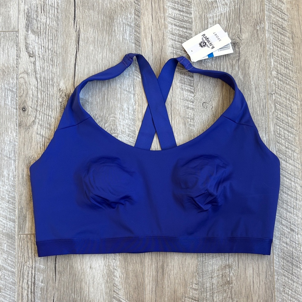 3/$30! b.tempt’d by Wacoal b.active Sport Crop Low Impact Sports Bra Bright Blue